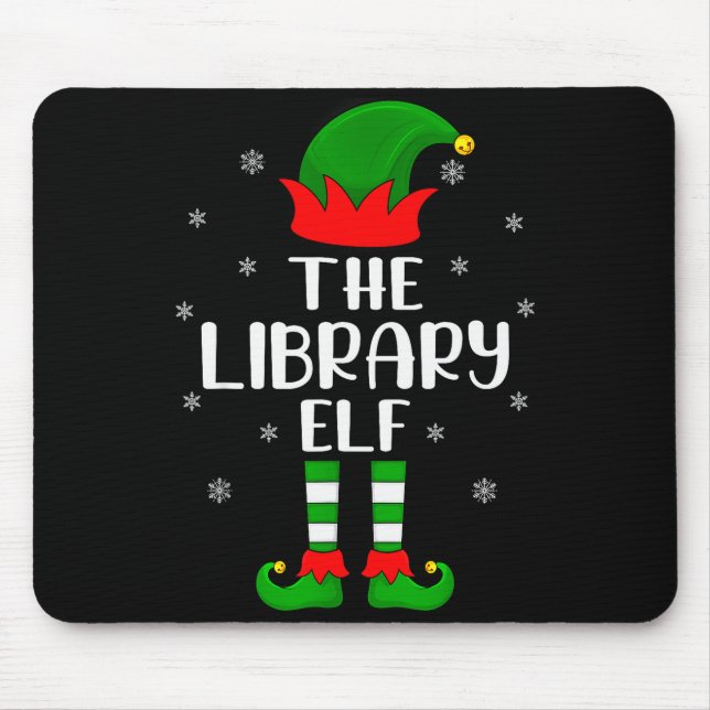 Mousepad The Library Elf Christmas Party Matching Family Xm (Frente)