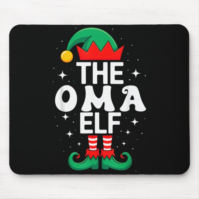 Mousepad The Oma Elf Funny Christmas Matching Family Group  (Frente)