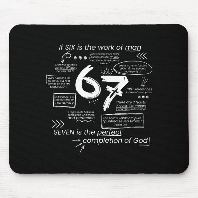 Mousepad The Perfect Completion Of God 67 Meme Christian Bi (Frente)