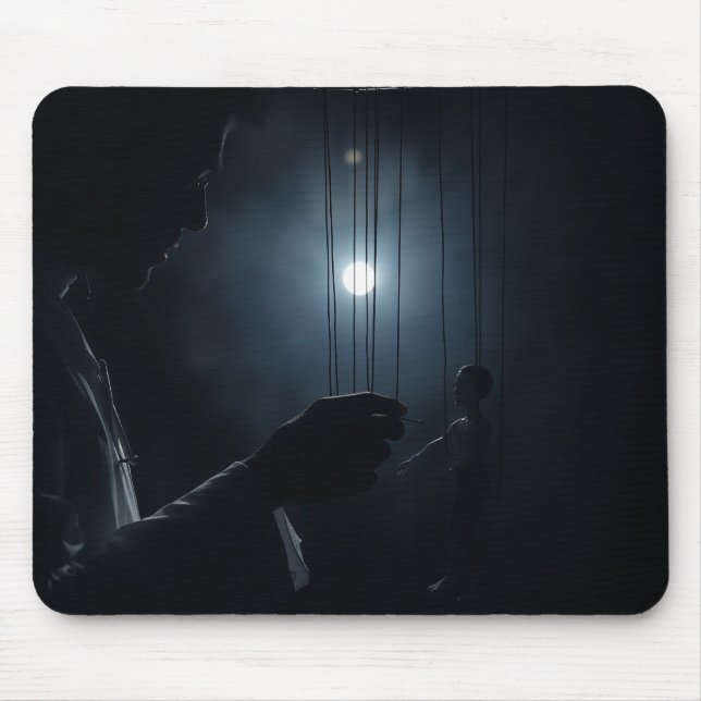 Mousepad “The Puppet Surgeon” — Strings of Control (Frente)