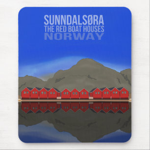 Mousepad The Red Boat Houses Sunndalsøra Noruega