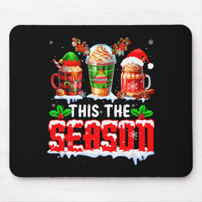 Mousepad The Season Christmas Three Santa Reindeer Elf Coff (Frente)