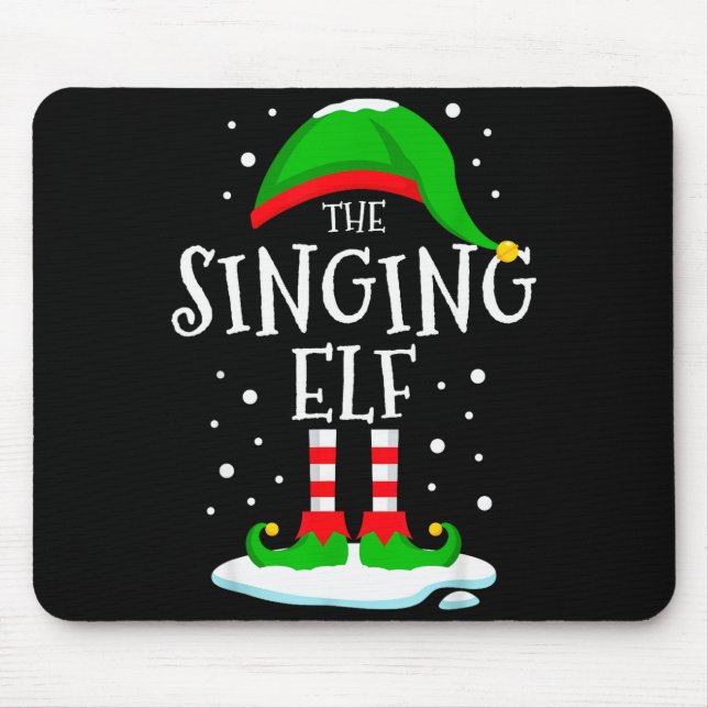 Mousepad The Singing Elf Christmas Family Matching Xmas Sin (Frente)