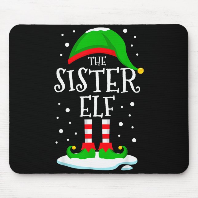Mousepad The Sister Elf Christmas Family Matching Xmas Grou (Frente)