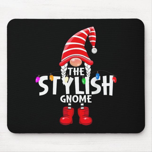 Mousepad The Stylish Gnome Christmas Matching Pajama  (Frente)