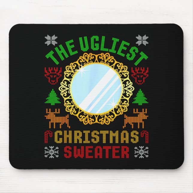 Mousepad The Ugliest Ugly Christmas Sweater With Mirror Fun (Frente)