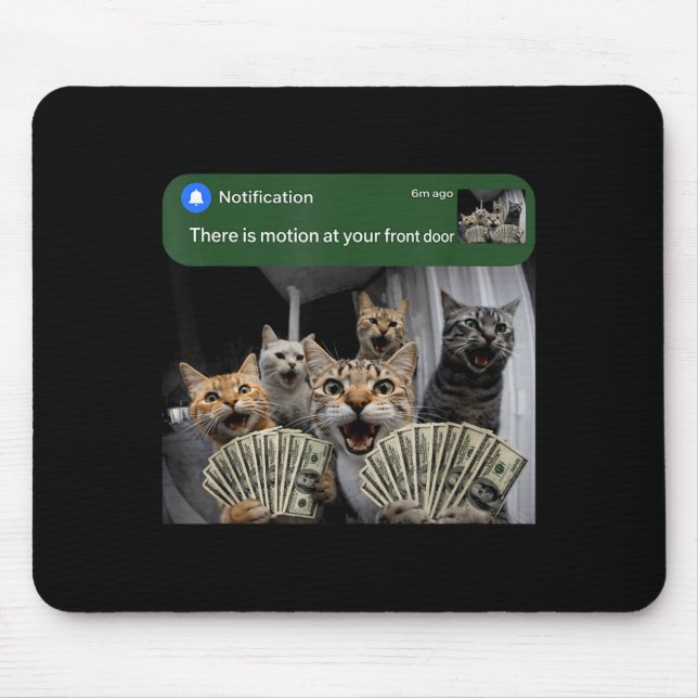Mousepad There is motion at front door funny cat motion mem (Frente)