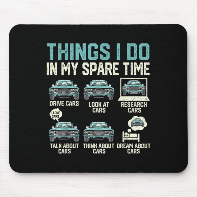 Mousepad Things I Do In My Spare Time - Funny Car Lover  (Frente)
