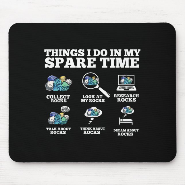 Mousepad Things I Do In My Spare Time - Funny Rock Collecto (Frente)