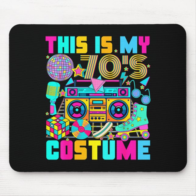Mousepad This Is My 70s Costume 1970s Party 70's Outfit Men (Frente)