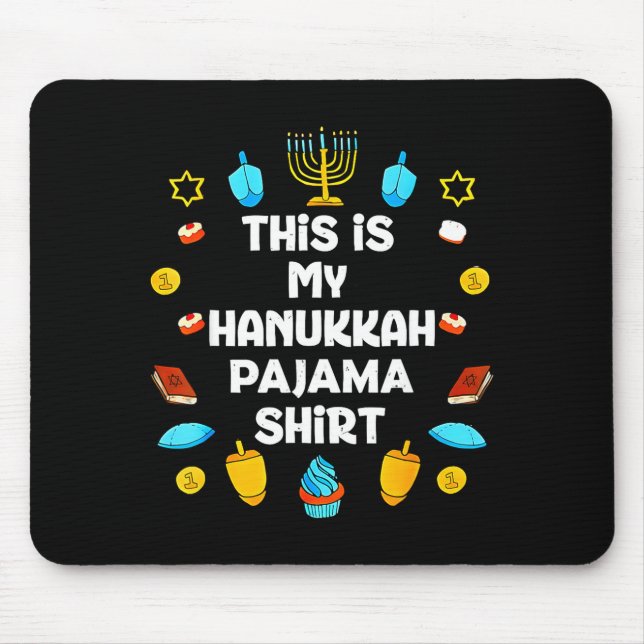 Mousepad This Is My Hanukkah Pajama Shirt Chanukah Jewish M (Frente)
