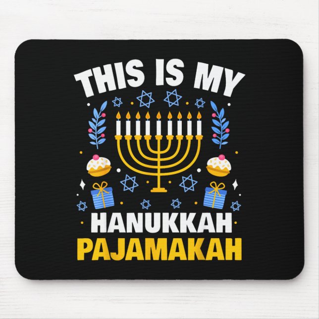 Mousepad This Is My Hanukkah Pajamakah For Jewish Christmas (Frente)