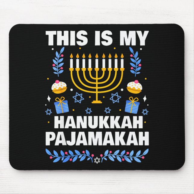 Mousepad This Is My Hanukkah Pajamakah For Jewish Christmas (Frente)