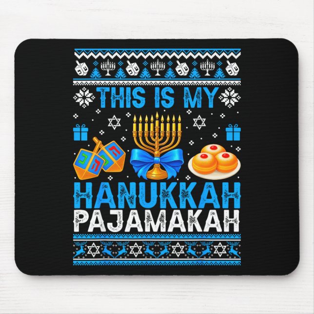Mousepad This Is My Hanukkah Pajamakah Ugly Chanukah Jewish (Frente)