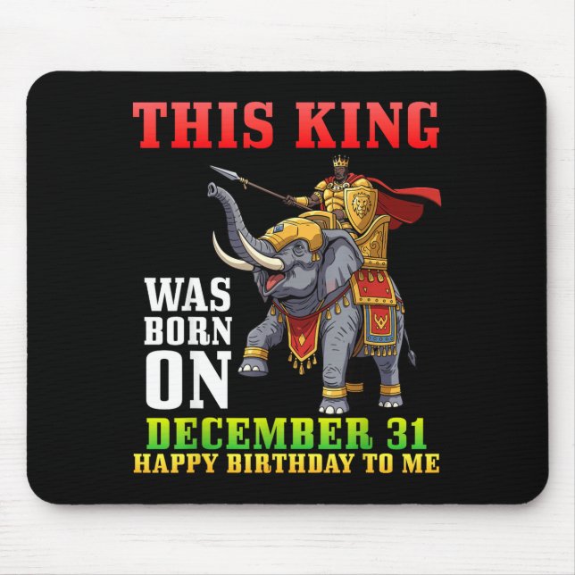 Mousepad This King Was Born On December 31 Happy Birthday T (Frente)