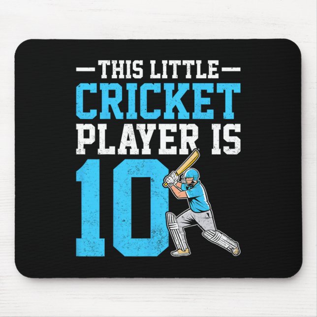 Mousepad This Little Cricket Player Is 10 Years Old 10th Bi (Frente)