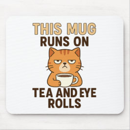 Mousepad This Mug Runs on Tea and Eye Rolls – Funny British