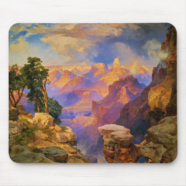 Mousepad Thomas Moran art, Grand Canyon with Rainbow (Frente)