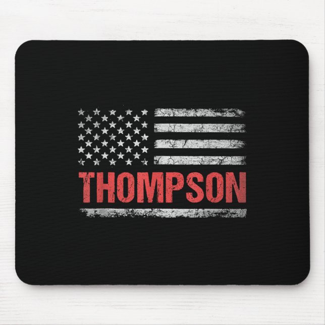 Mousepad Thompson Name American Flag - Sobrenome Thompson (Frente)