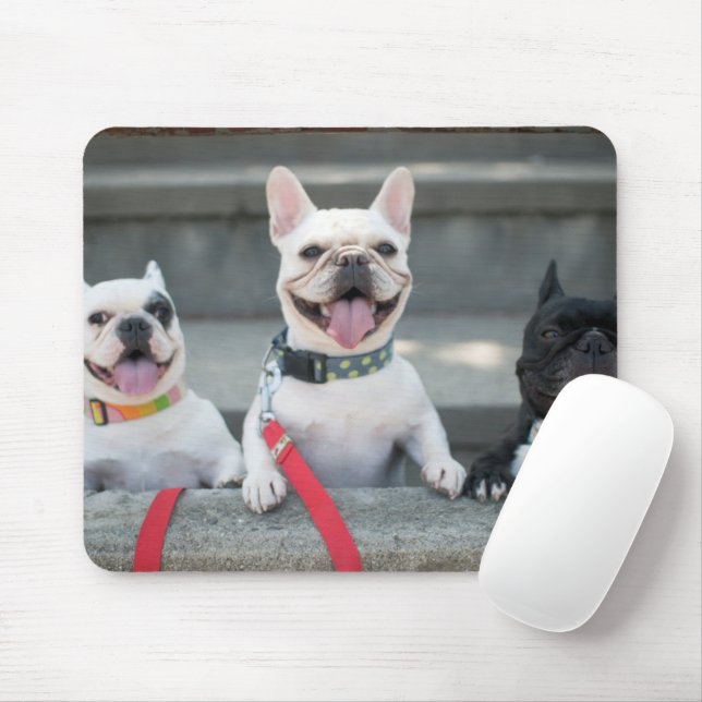 Mousepad Three French Bulldogs (Com mouse)