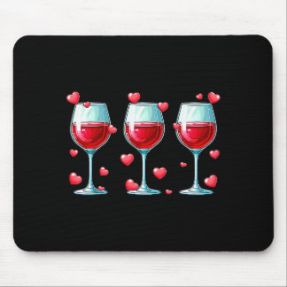 Mousepad Three Gles Of Wine Valentines Day Couple Funny Dri