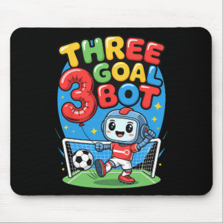 Mousepad Three Goal Bot Soccer Lover 3th Birthday