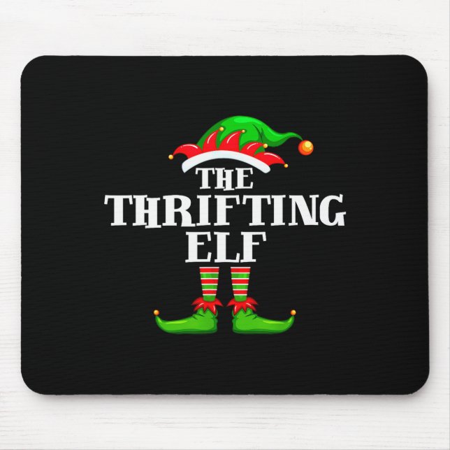 Mousepad Thrifting Elf Matching Family Group Christmas Part (Frente)