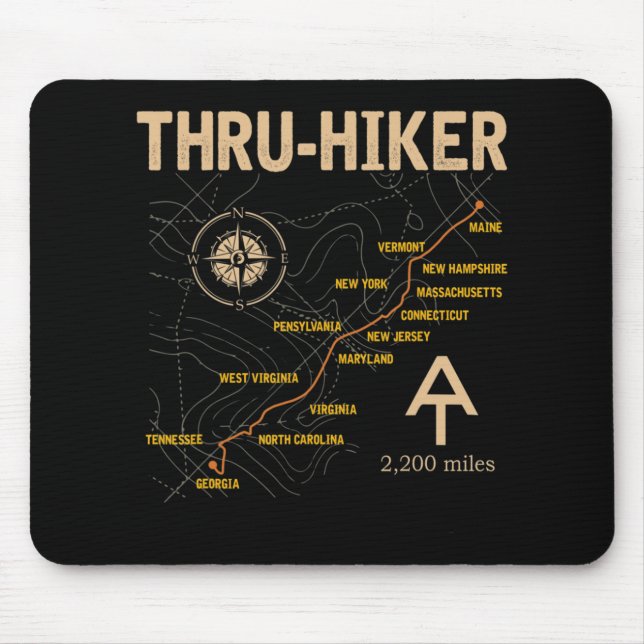 Mousepad Thruh Hiker Appalachian Trail Hiking  (Frente)
