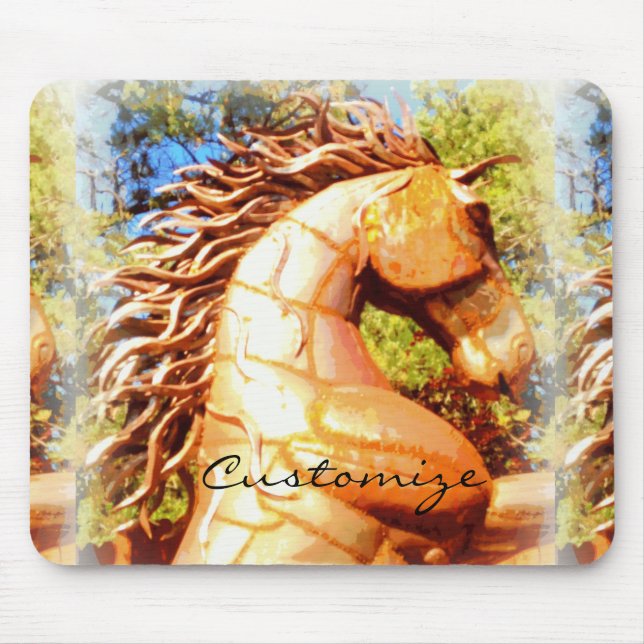 Mousepad Thunder_Cove, garanhão do mustang marrom (Frente)