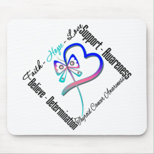 Mousepad Thyroid Cancer Faith Hope Ama Borboleta