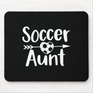 Mousepad Tia de Futebol Coração Amante do Esporte Tia Dia d