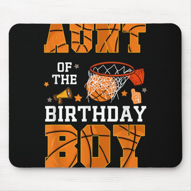 Mousepad Tia Do Aniversário Garoto Basquete B-Day Decorati (Frente)