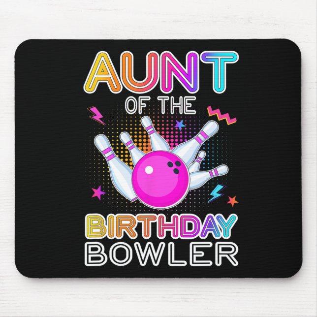 Mousepad Tia Do Birthday Bowler Bday Party Cel (Frente)