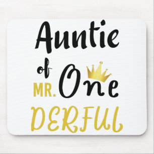 Mousepad Tia do MR Onederful Camiseta Divertida de 1º Anive