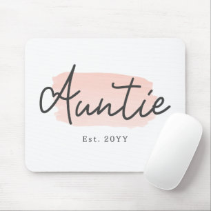 Mousepad Tia Minimalista Bebê Rosa Pincel Traço Nova Tia
