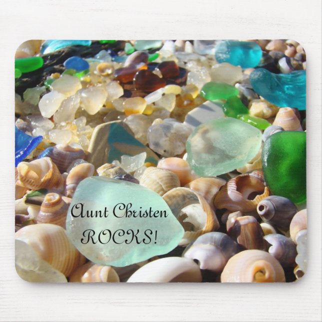 Mousepad Tia Nome Rocha! Praia personalizada dos presentes (Frente)
