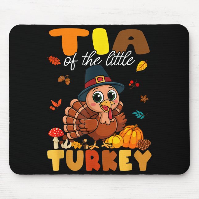 Mousepad Tia Of The Little Turkey Thanksgiving Baby Shower  (Frente)