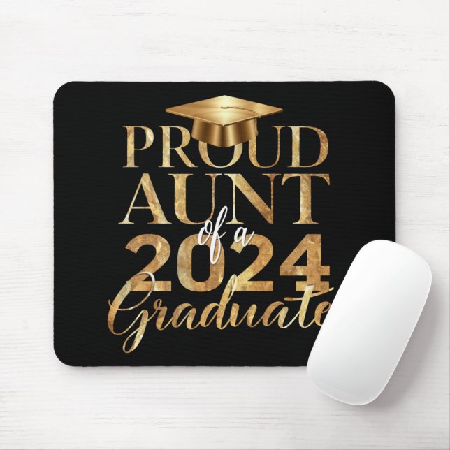Mousepad Tia Orgulhosa da Turma de 2024 Graduada (Com mouse)