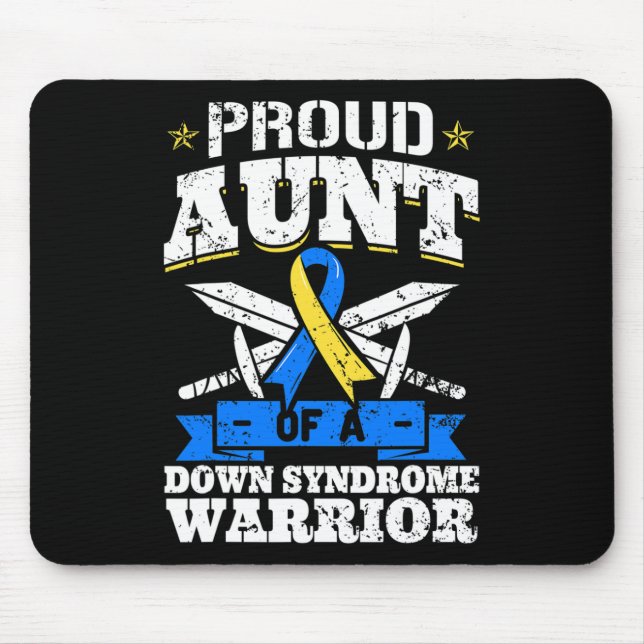 Mousepad Tia Orgulhosa De Um Guerreiro Da Síndrome De Down  (Frente)
