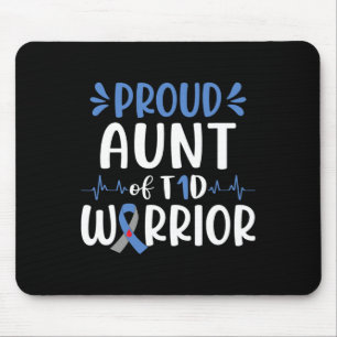 Mousepad Tia Orgulhosa do Guerreiro T1d Sensibilização Azul