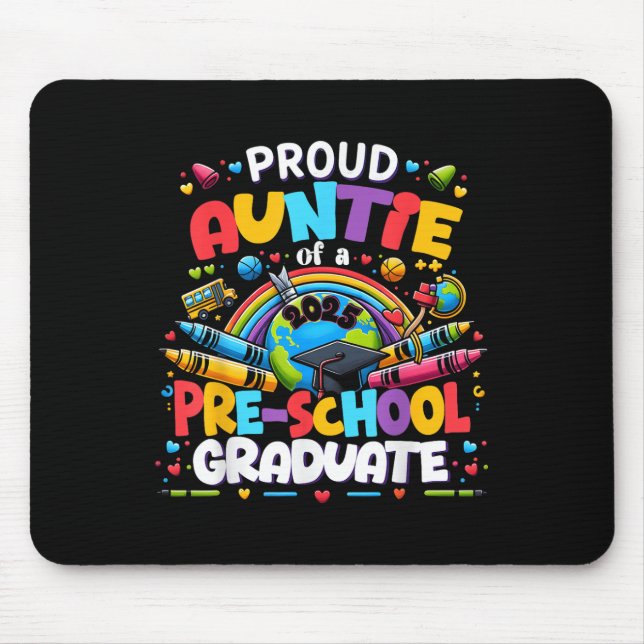 Mousepad Tia Orgulhosa Engraçada De Um Cl De Formando Pré-E (Frente)