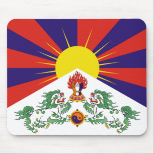 Mousepad Tibet, leões da neve, bandeira tibetana - os