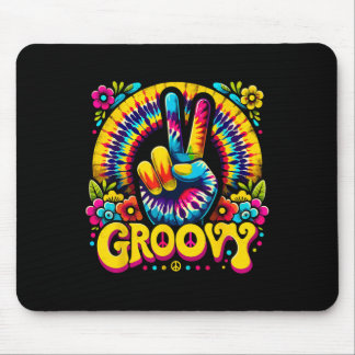 Mousepad Tie Dye Groovy Sinal de Paz Hippie