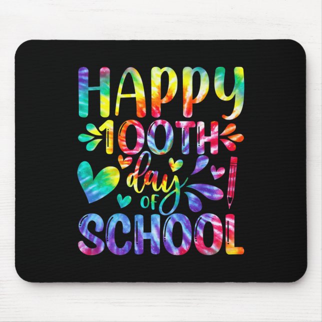Mousepad Tie Dye Happy 100º Dia de Professores (Frente)