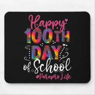 Mousepad Tie Dye Leopard Feliz 100º Dia De Paraprof Escolar