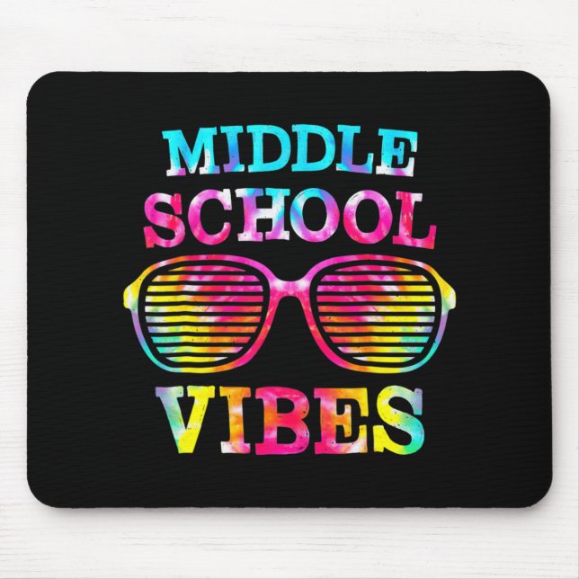 Mousepad Tie Dye MidSchool Vibes Professora De Volta (Frente)