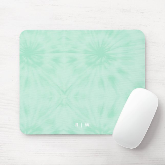 Mousepad Tie Dye | Monograma verde da Casa de Pastel (Com mouse)