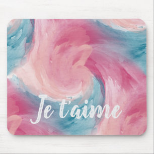 Mousepad Tie-Dye Pink e Blue Painterly Watercolor no Amor