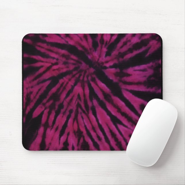 Mousepad Tie-Dye Purple Pink Black Hippie Retro Pattern  (Com mouse)