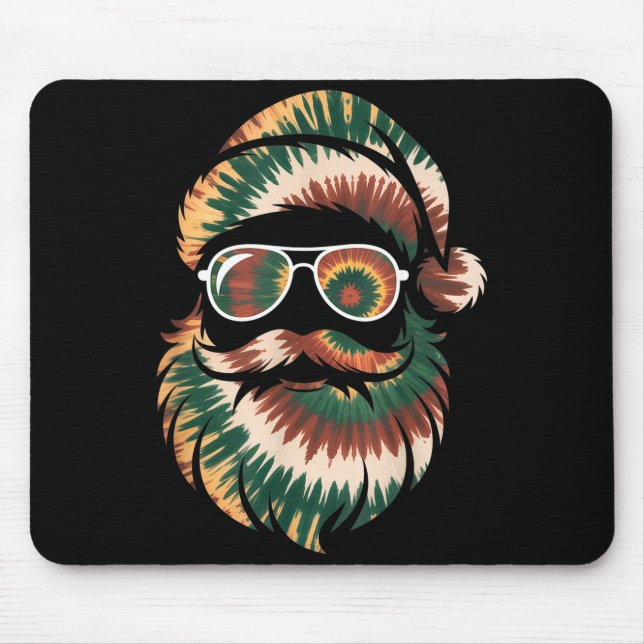 Mousepad Tie Dye Santa Claus Face Xmas Boys Girls Kids Adul (Frente)
